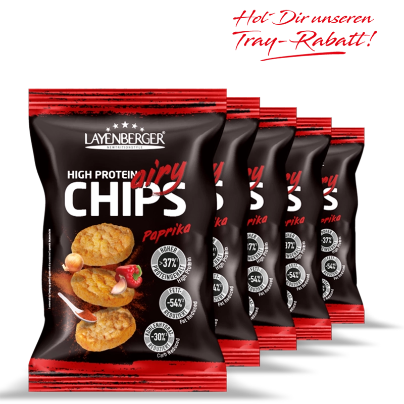 HIGH PROTEIN AIRY CHIPS Paprika 5er Karton