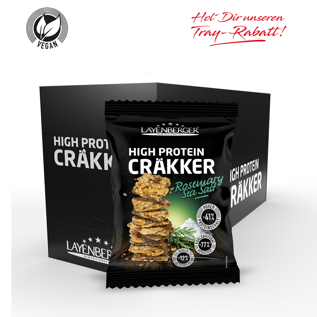 HIGH PROTEIN CRÄKKER Rosemary Sea Salt 8er Karton