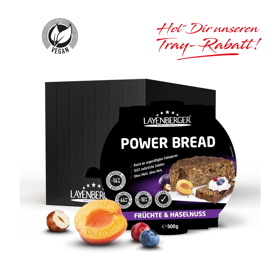 POWER BREAD Früchte Haselnuss 5er Karton