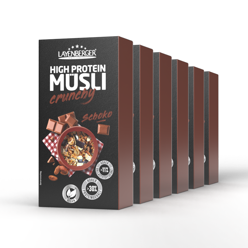 HIGH PROTEIN CRUNCHY MÜSLI Schokolade 6er Karton
