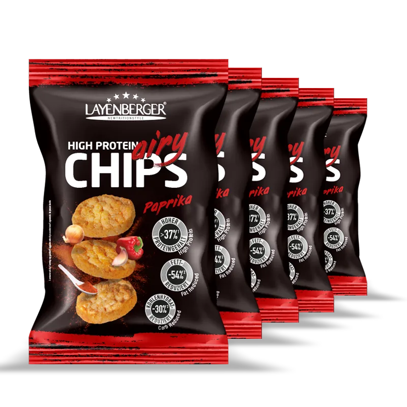 HIGH PROTEIN AIRY CHIPS Paprika 5er Karton