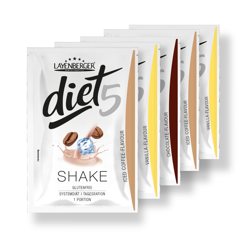 Die diet5 Anrühr-Shakes gibt es in drei Sorten.